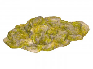 Moss Stone Rock 02 3D Model