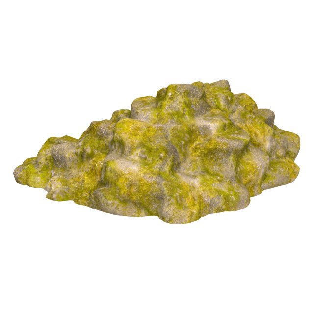 Moss Stone Rock 04 3D Model .c4d .max .obj .3ds .fbx .stl .blend 
