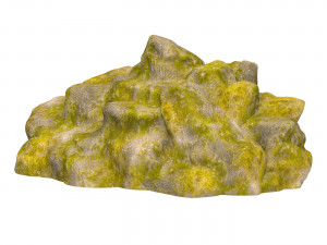 Moss Stone Rock 04 3D Model