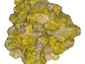 Moss Stone Rock 04 3D Model