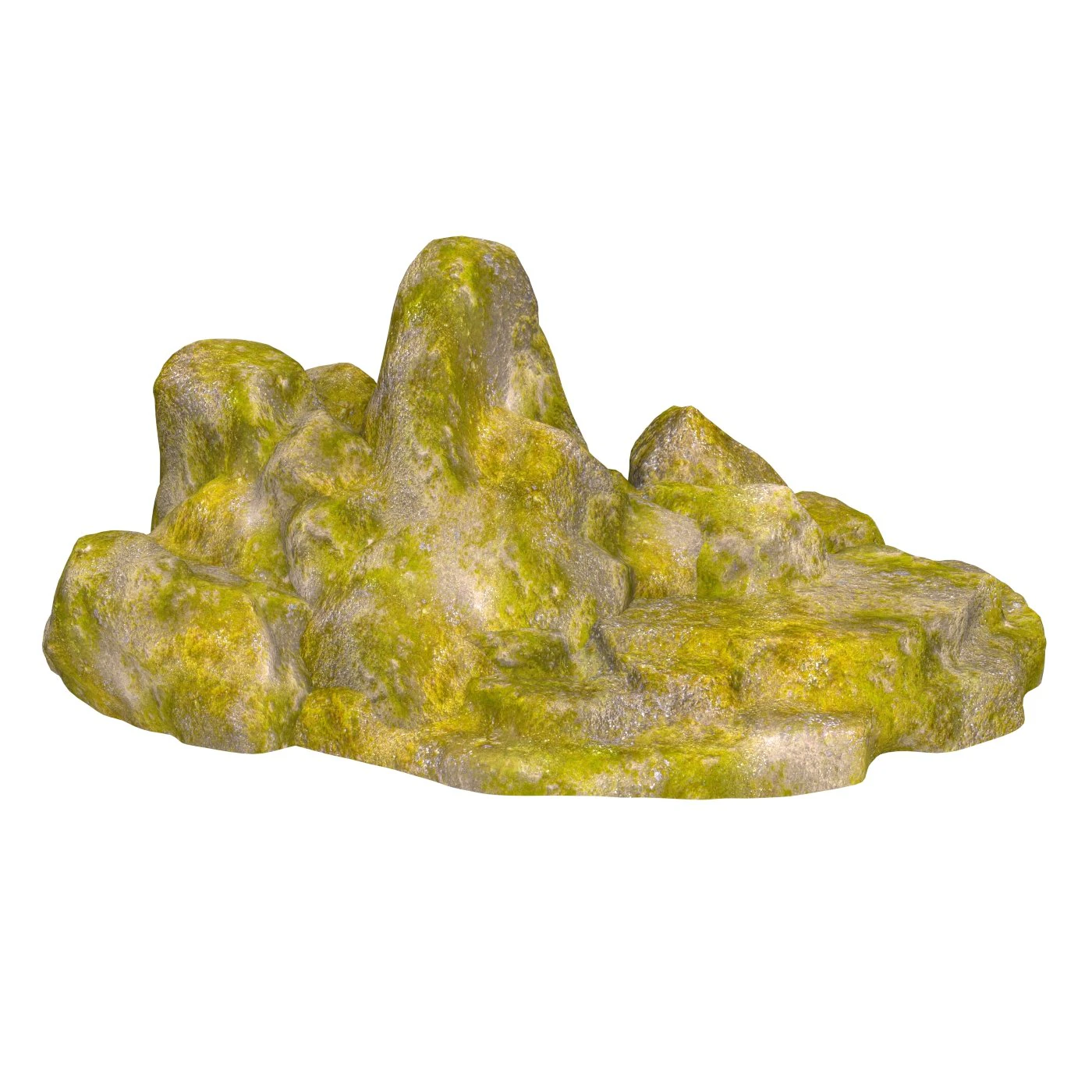 Moss Stone Rock 06 3D Model .c4d .max .obj .3ds .fbx .stl .blend