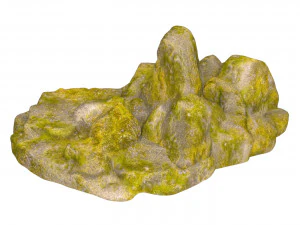 Moss Stone Rock 06 3D Model