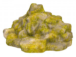 Moss Stone Rock 07 3D Модель