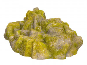 Moss Stone Rock 08 3D Model