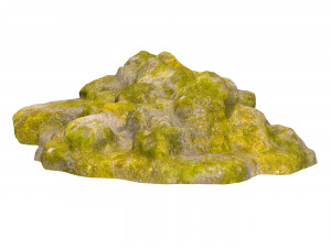 Moss Stone Rock 09 3D 模型