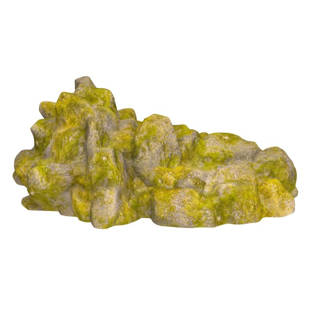 Moss Stone Rock 10 Model 3D .c4d .max .obj .3ds .fbx .stl .blend 