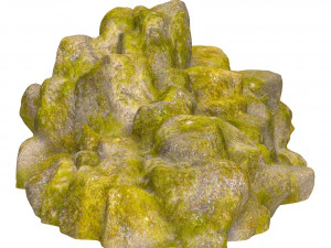 Moss Stone Rock 10 3D Model
