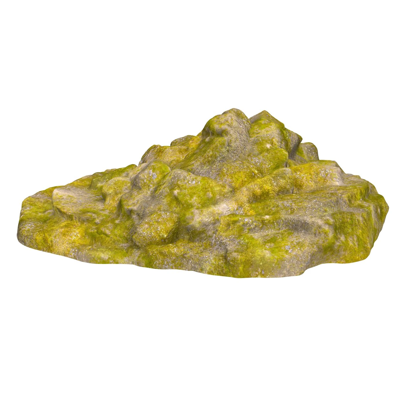Moss Stone Rock 12 3D Model .c4d .max .obj .3ds .fbx .stl .blend