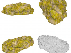 Game Ready Moss Stone Rock Collection 3D Model