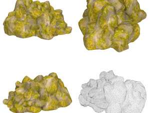 Game Ready Moss Stone Rock Collection Modelo 3D