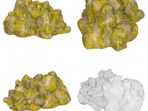 Game Ready Moss Stone Rock Collection 3D Model