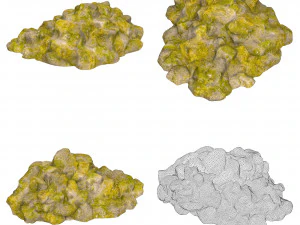 Game Ready Moss Stone Rock Collection 3D Model