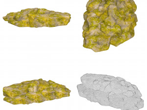 Game Ready Moss Stone Rock Collection Modelo 3D