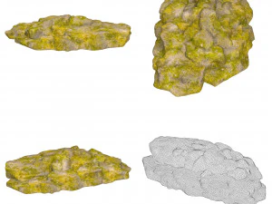 Game Ready Moss Stone Rock Collection 3D Model