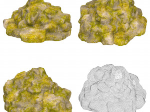 Game Ready Moss Stone Rock Collection Modelo 3D