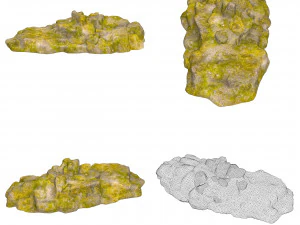 Game Ready Moss Stone Rock Collection 3D Model