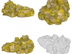 Game Ready Moss Stone Rock Collection 3D Model
