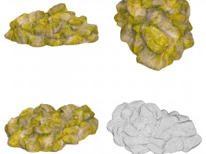 Game Ready Moss Stone Rock Collection 3D Model