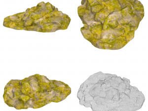 Game Ready Moss Stone Rock Collection Modelo 3D
