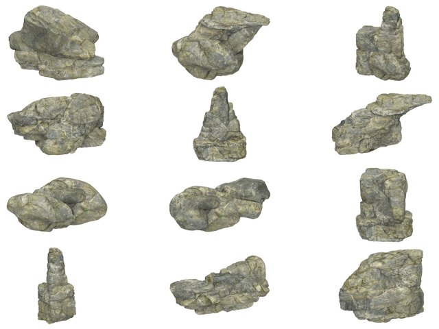 Stone Rock Collection 3D Модель .c4d .max .obj .3ds .fbx .stl .blend 