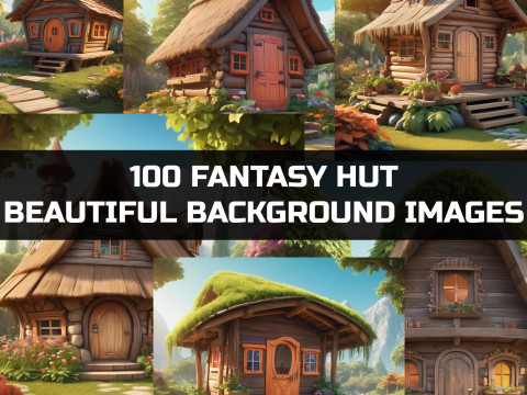 100 Fantasy Hut Beautiful Background CG Texturen