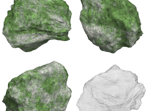 12 Mossy Rock Collection Modello 3D