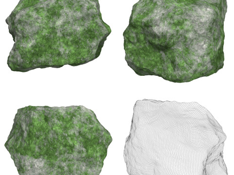 12 Mossy Rock Collection Modello 3D