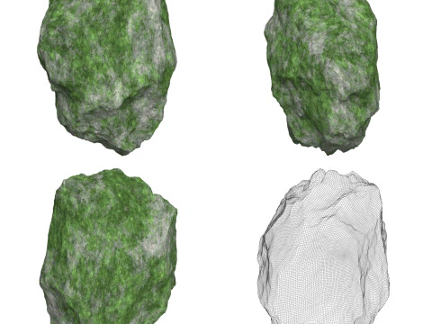 12 Mossy Rock Collection 3D Model