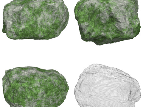 12 Mossy Rock Collection Modello 3D
