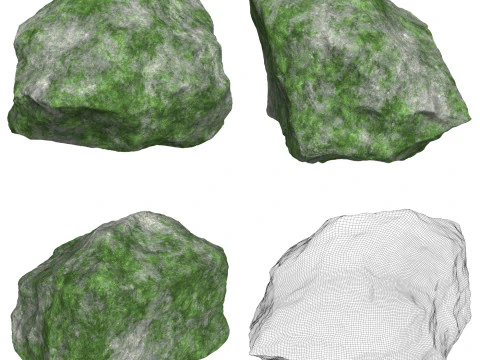 12 Mossy Rock Collection 3D Model