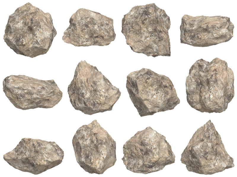 12 Rock Boulder Collection 3D 모델 .c4d .max .obj .3ds .fbx .stl .blend