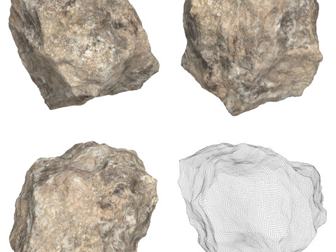 12 Rock Boulder Collection 3D Modell