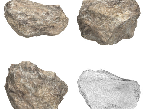 12 Rock Boulder Collection 3D Modell