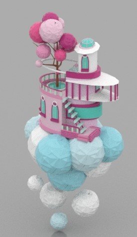 fairy castle 3D Модель .c4d .max .obj .3ds .fbx .stl .blend