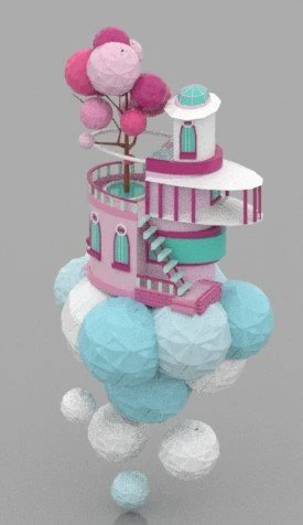 fairy castle 3D Model .c4d .max .obj .3ds .fbx .stl .blend 