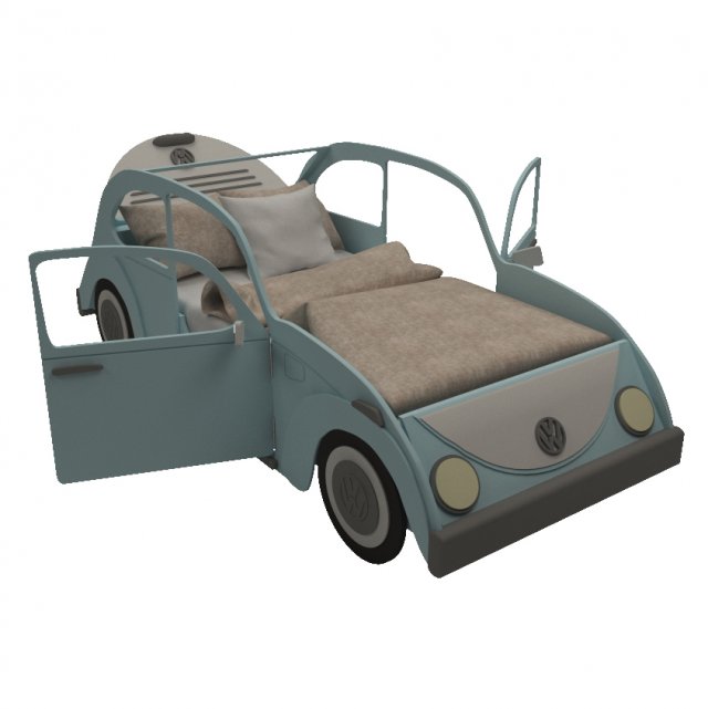 baby cot volkswagen 3D Model .c4d .max .obj .3ds .fbx .stl .blend