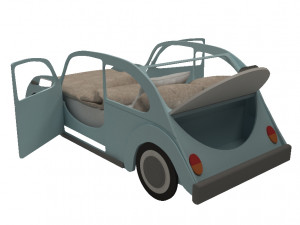 baby cot volkswagen 3D Model