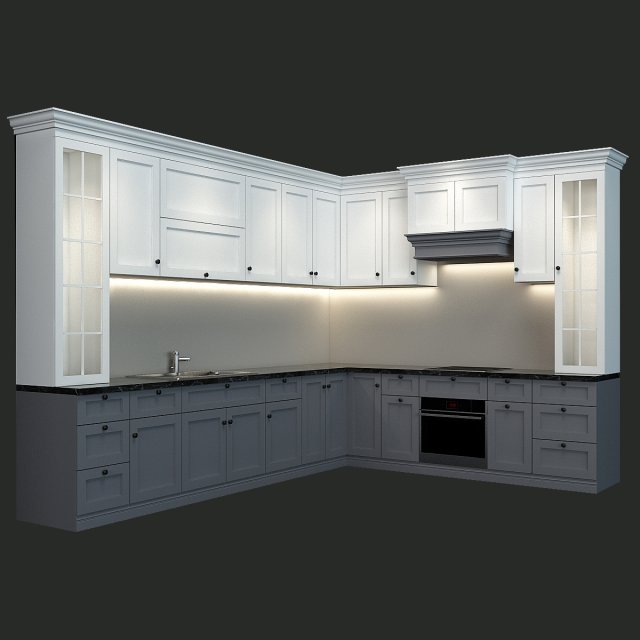 classic kitchen 3D मॉडल .c4d .max .obj .3ds .fbx .stl .blend 