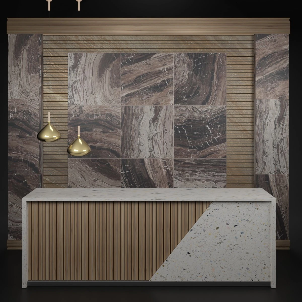 reception - office counter 3D Model .c4d .max .obj .3ds .fbx .stl .blend 