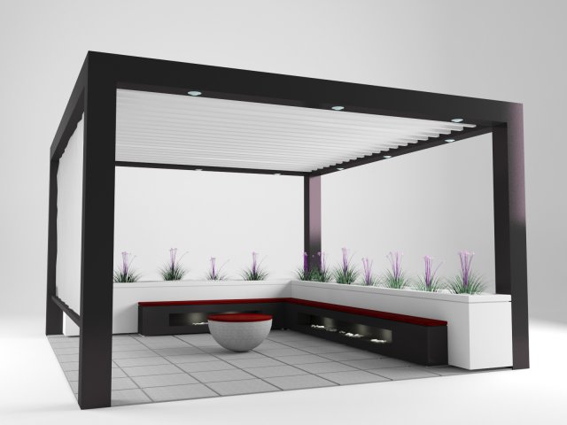 modern pergola 3D Model .c4d .max .obj .3ds .fbx .stl .blend 