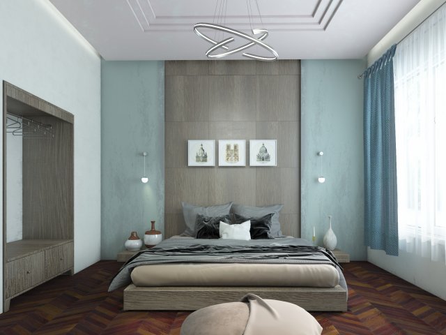 bedroom interior scene 3D Model .c4d .max .obj .3ds .fbx .stl .blend 