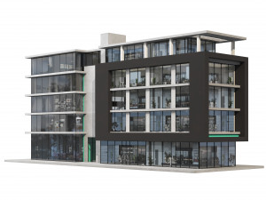 Modern mix use building 3D 모델