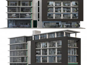 Modern mix use building 3D Model