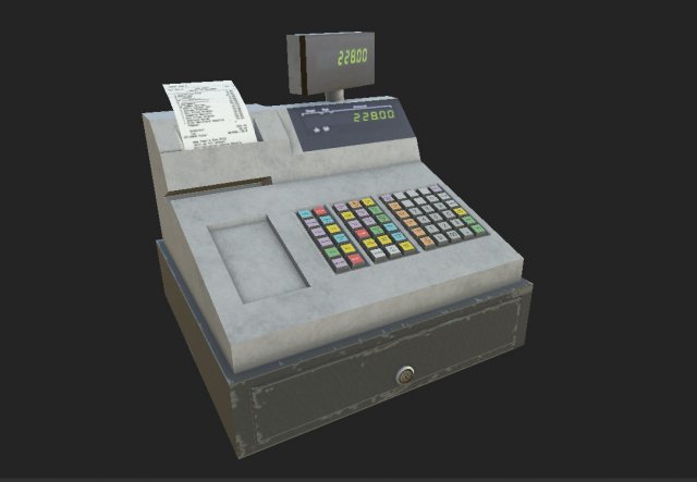 cash register 3D Model .c4d .max .obj .3ds .fbx .stl .blend 