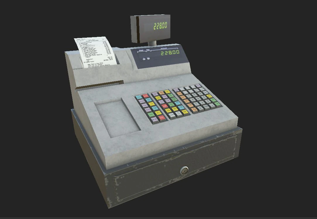 cash register 3D Model .c4d .max .obj .3ds .fbx .stl .blend 