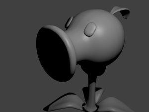 peashooter pvz v1 by blackcat700 3D-Druckmodell