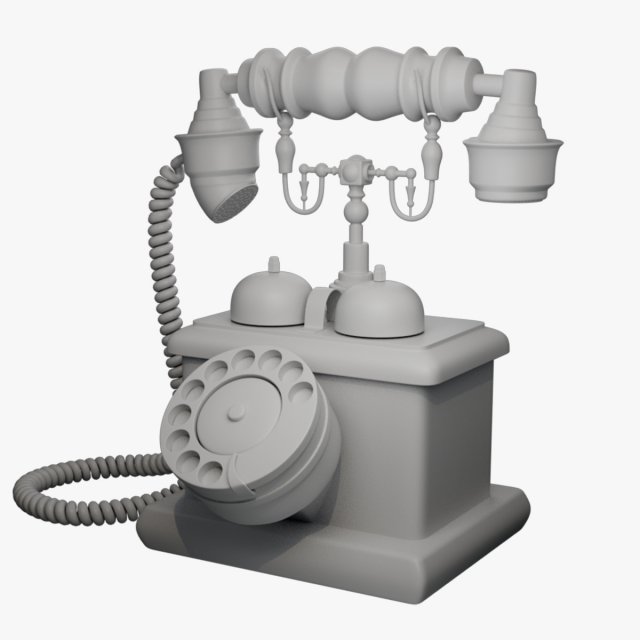 Retro Phone Model 3D .c4d .max .obj .3ds .fbx .stl .blend