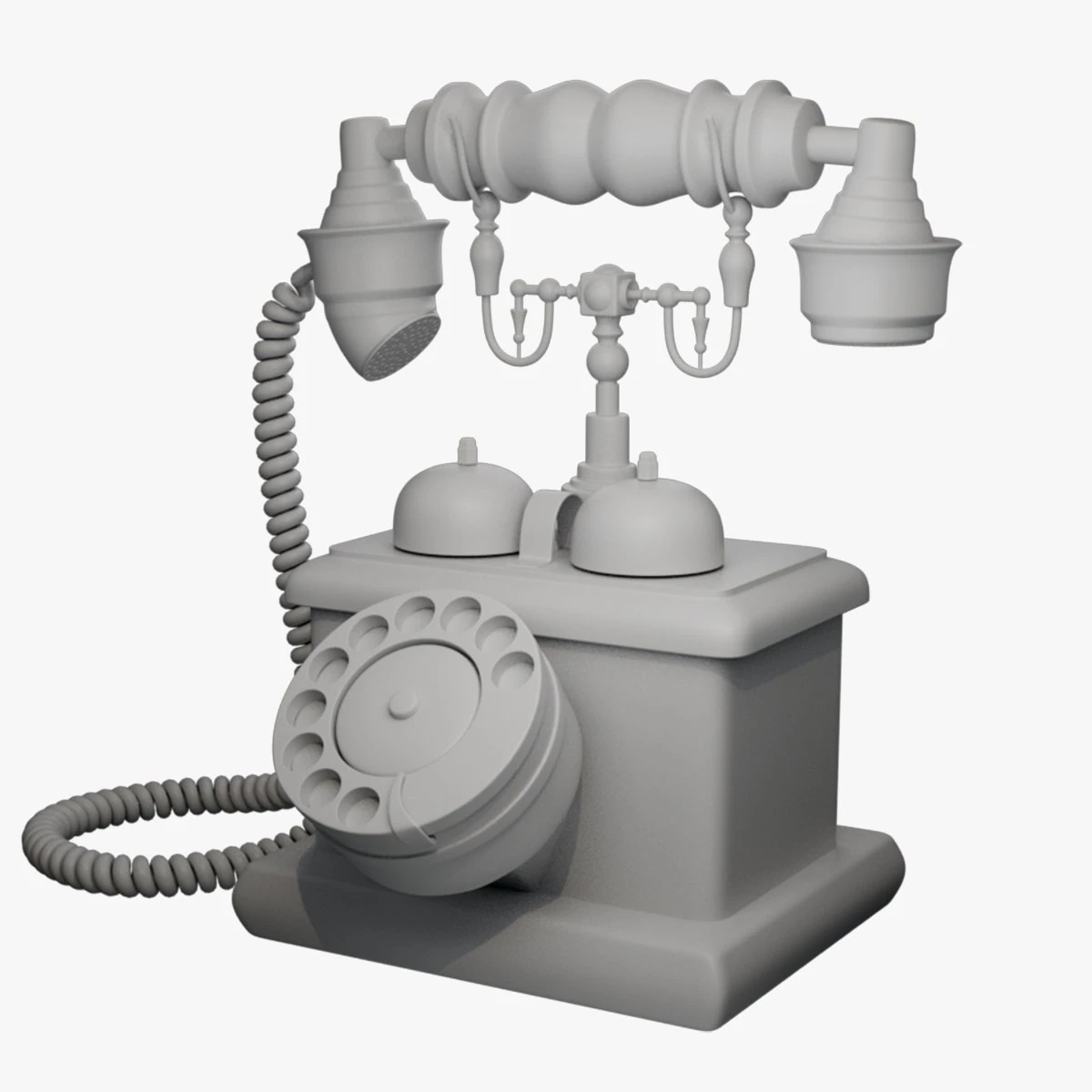 Retro Phone 3D Model .c4d .max .obj .3ds .fbx .stl .blend 