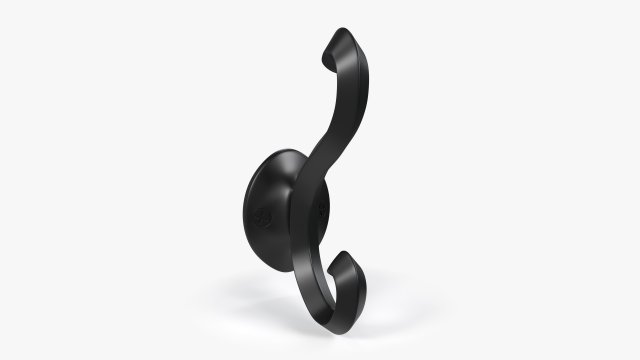 Coat Wall Hook - Black Metal 3D Model .c4d .max .obj .3ds .fbx .stl .blend 