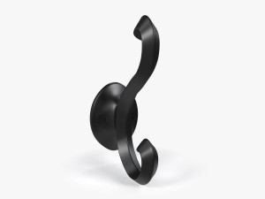 Coat Wall Hook - Black Metal Modelo 3D